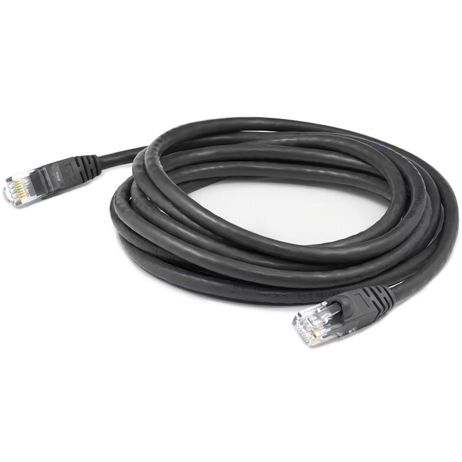 AddOn 10ft Black CAT 6A PVC Ethernet Cable Snagless Bubble Boot RJ-45 M/M