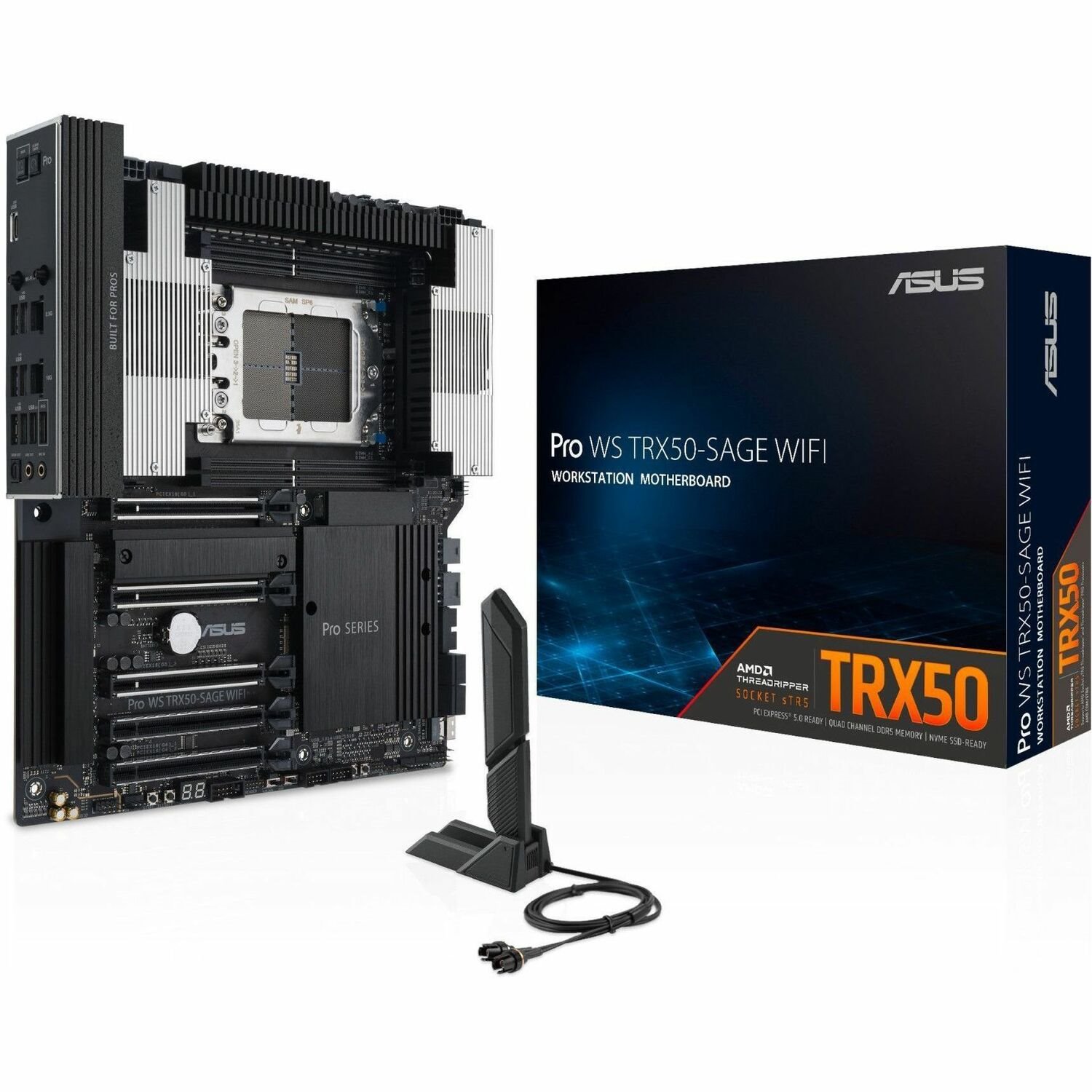 Asus WS TRX50-SAGE WIFI Workstation Motherboard - AMD TRX50 Chipset - Socket sTR5 - SSI CEB
