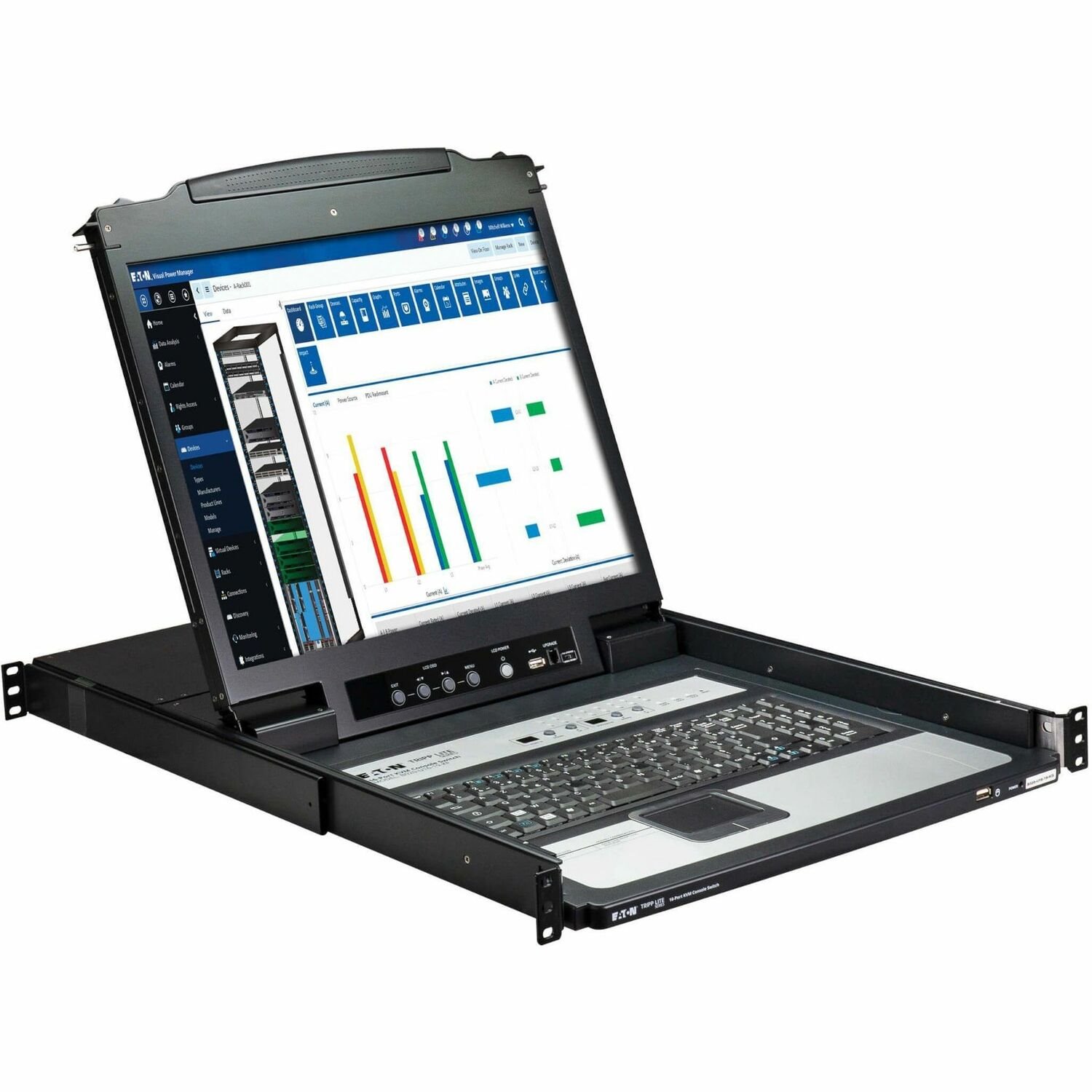 Eaton Tripp Lite Series NetDirector 16-Port 1U Rack-Mount Console KVM Switch with 19 in. LCD, German Keyboard