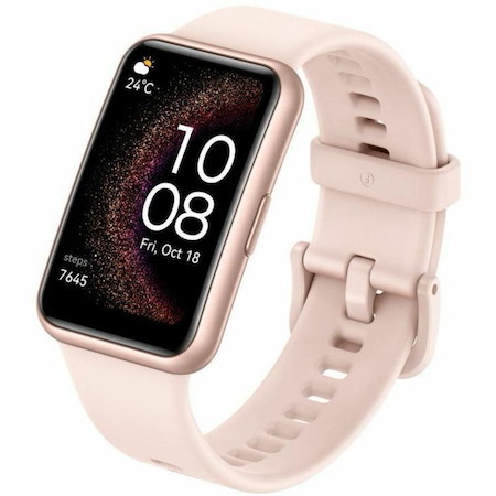 Huawei WATCH Fit Special Edition Smart Watch - Rectangular Case Shape - 10.70 mm Case Thickness - 46 mm Case Width - Unisex - Nebula Pink Case Color - Pink Band Color - Polymer Case Material - Silicone Band Material