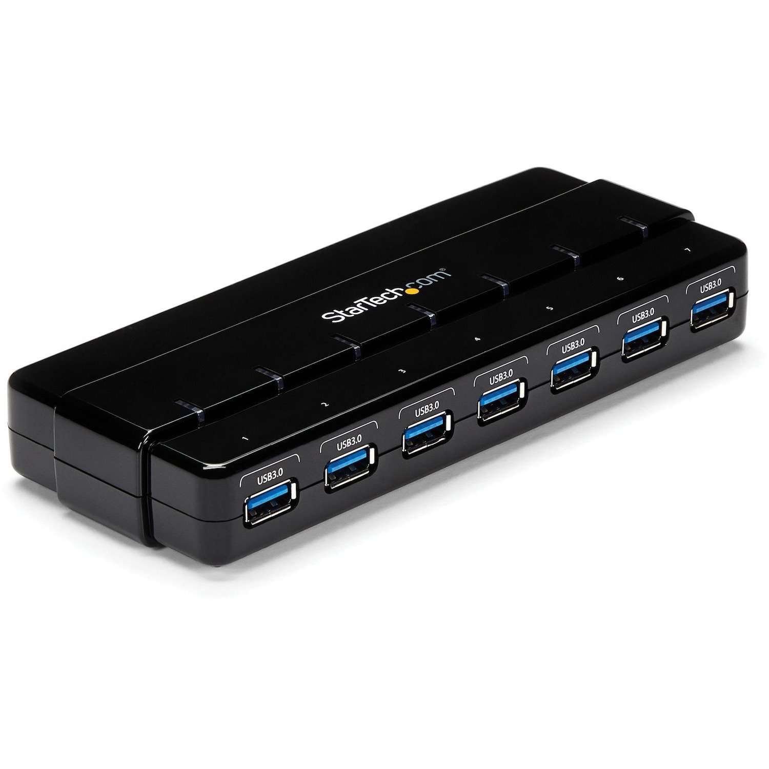 StarTech.com 7 Port SuperSpeed USB 3.0 Hub - 5Gbps - Desktop USB Hub with Power Adapter - Black