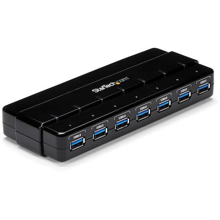 StarTech.com 7 Port SuperSpeed USB 3.0 Hub - 5Gbps - Desktop USB Hub with Power Adapter - Black