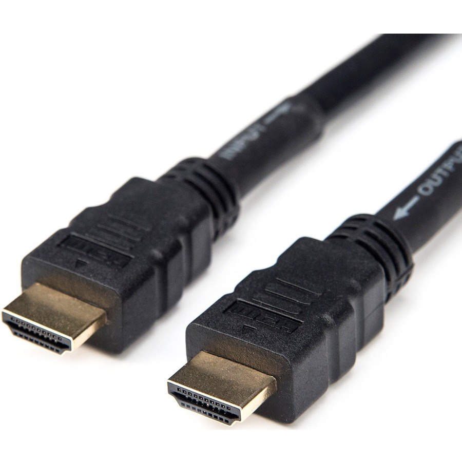 Rocstor Premium 30ft 4K High Speed HDMI to HDMI M/M Cable - Ultra HD HDMI 2.0 Supports 4k x 2k at 60Hz with resolutions up to 3840x2160p and 18Gbps Bandwidth - HDMI 2.0 to HDMI 2.0 Male/Male - HDMI 2.0 for HDTV, DVD Player - 30ft (9.1m) - 1 Retail Pack - 1 x HDMI Male - 1 x HDMI Male - Gold Plated Connectors - Shielding - Black - HDMI CABLE ULTRA HD 4Kx2K - HDMI for Audio/Video Devi SUPPORT 3D 4K2K 60HZ 18GBPS