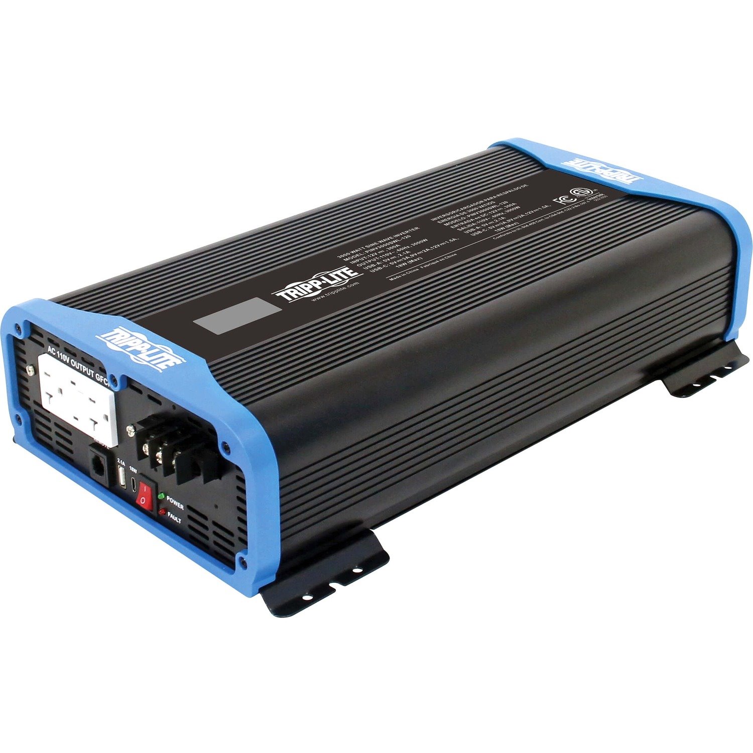 Eaton Tripp Lite Series 1000W Light-Duty Compact Power Inverter - 3x 5-15R, USB Charging, Pure Sine Wave, Wired Remote