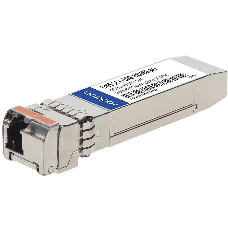 AddOn Cisco&reg; ONS-SC+-10G-BXU80 Compatible TAA 10GBase-BX SFP+ Transceiver (SMF, 1490nmTx/1550nmRx, 80km, LC, DOM)