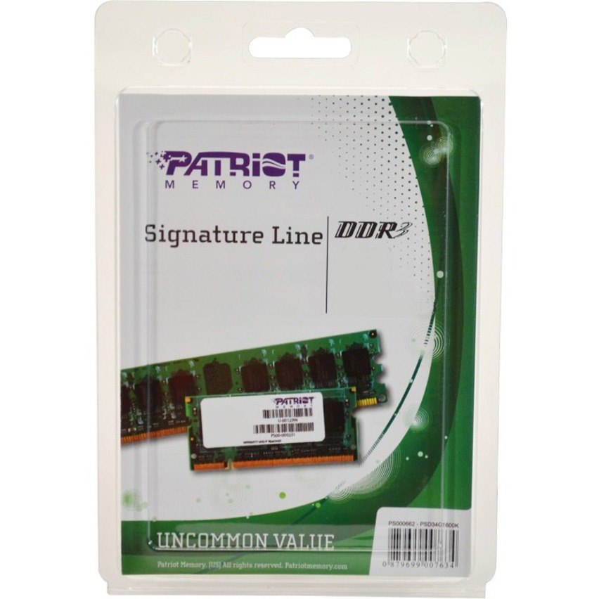 Patriot Memory Signature RAM Module - 4 GB (1 x 4GB) - DDR3-1600/PC3-12800 DDR3 SDRAM - 1600 MHz - CL11 - 1.50 V