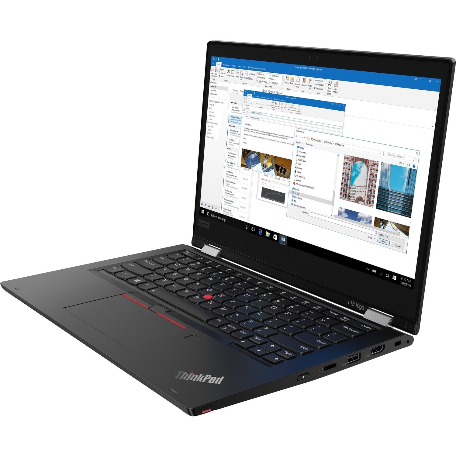 Lenovo ThinkPad L13 Yoga 20R50029US 13.3" Touchscreen Convertible 2 in 1 Notebook - Full HD - Intel Core i7 10th Gen i7-10610U - vPro Technology - 16 GB - 512 GB SSD - English (US) Keyboard - Glossy Black