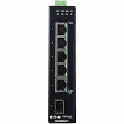 Eaton Tripp Lite Series 5-Port Managed Industrial Gigabit Ethernet Switch - 10/100/1000 Mbps, GbE SFP Slot, -40° to 75°C, DIN Mount, TAA
