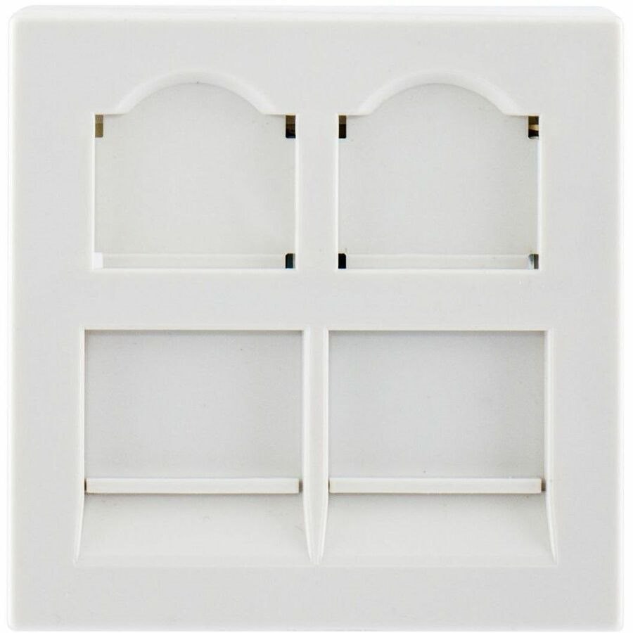 Hubbell Premise Wiring Module Frame, Shuttered, 2-Port, White, 100 Pack