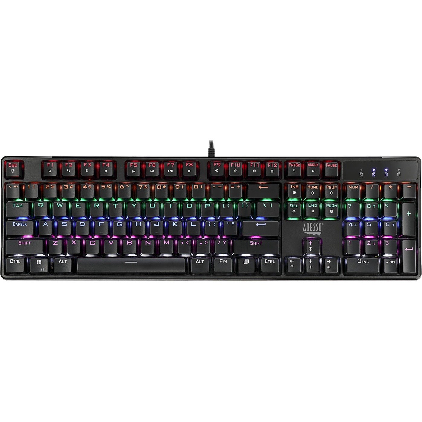 Adesso Multi-color Illuminated Mechanical Gaming Keyboard