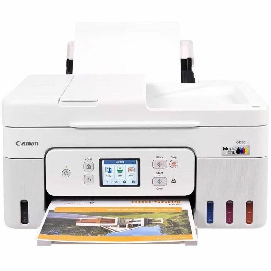 Canon PIXMA G4280 Wireless MegaTank Inkjet Multifunction Printer - Color - White