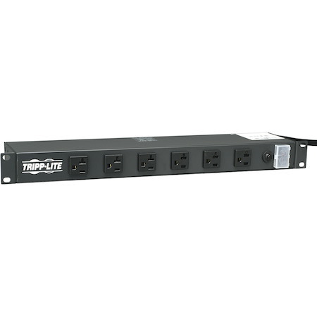 Eaton Tripp Lite Series 1U Rack-Mount Power Strip, 120V, 20A, 5-20P, 12 Outlets (6 Front-Facing, 6-Rear-Facing) 15 ft. (4.57 m) Cord