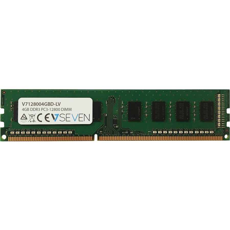V7 V7128004GBD-LV RAM Module for Desktop PC - 4 GB - DDR3-1600/PC3-12800 DDR3 SDRAM - 1600 MHz Single-rank Memory