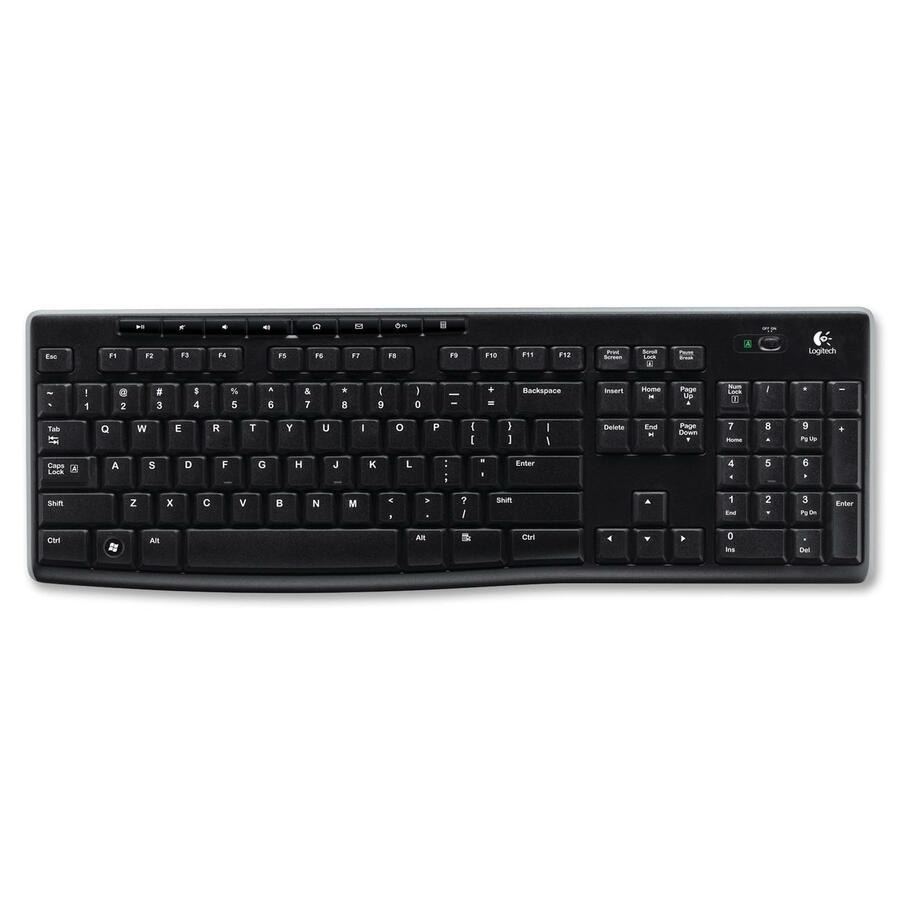 Logitech K270 Wireless Keyboard for Windows, 2.4 GHz Wireless, Full-Size, Number Pad, Black