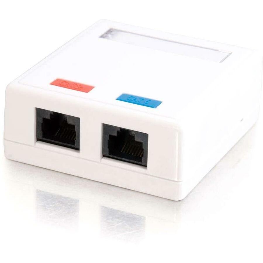 C2G 2-Port Cat5E Surface Mount Box - White