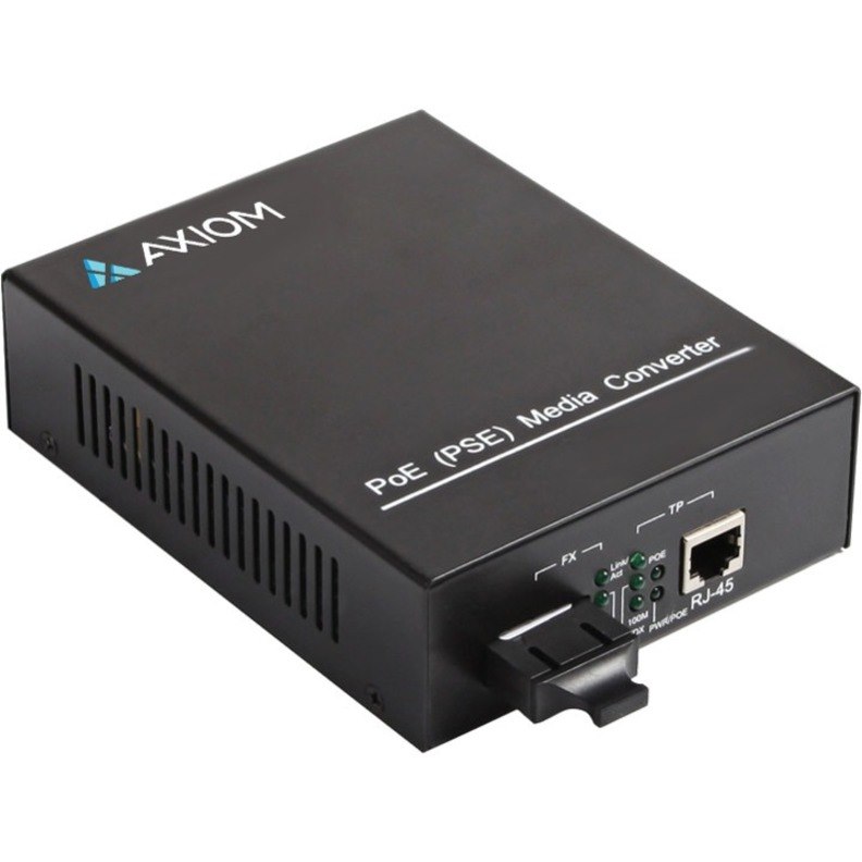 Axiom 1000BASE-T POE+ (PSE) to 1000BASE-SX Media Converter