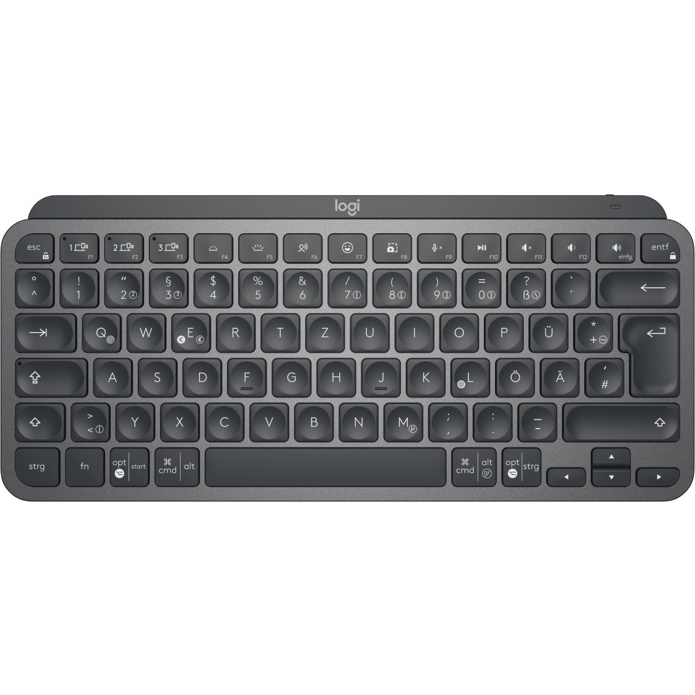 Logitech MX Keys Mini for Business Keyboard - Wireless Connectivity - German - QWERTY Layout - Graphite