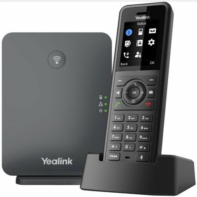 Yealink W77P IP Phone - Cordless - Corded - DECT, Bluetooth - Desktop, Wall Mountable - Black, Classic Gray