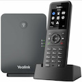 Yealink W77P IP Phone - Cordless - Corded - DECT, Bluetooth - Desktop, Wall Mountable - Black, Classic Gray