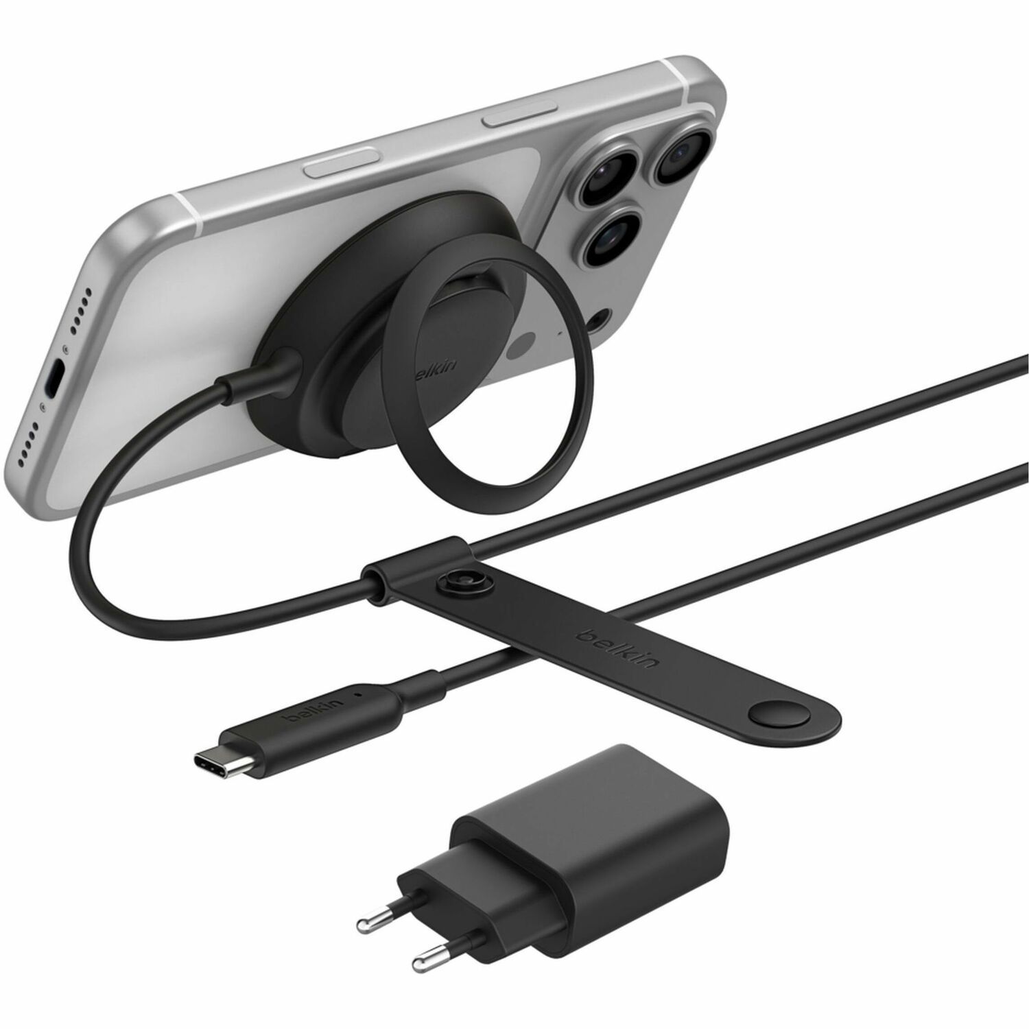 Belkin UltraCharge Magnetic Pad Qi2 25W With Kickstand 2M Svart