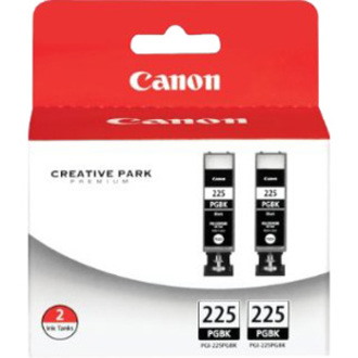 Canon PGI-225 Inkjet Ink Cartridge - Twin-pack - Pigment Black - 2 / Pack