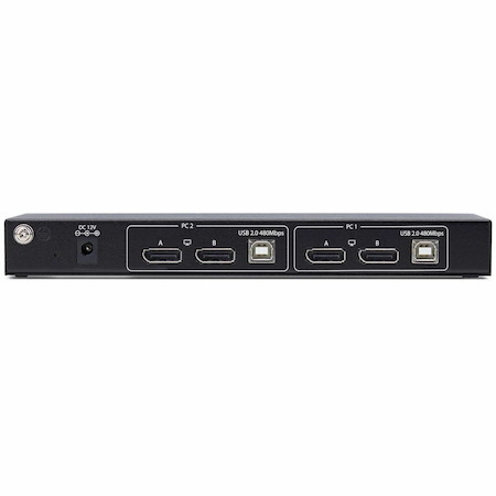 StarTech.com 2-Port Dual-Monitor DisplayPort KVM Switch with Dual View Video Matrix, 4K 60Hz, 4x USB Hub Ports, TAA Compliant