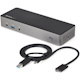 StarTech.com USB-C & USB-A Dock, Hybrid Triple Monitor Laptop Docking Station DisplayPort & HDMI 4K 60Hz/85W PD/6x USB/GbE, TAA