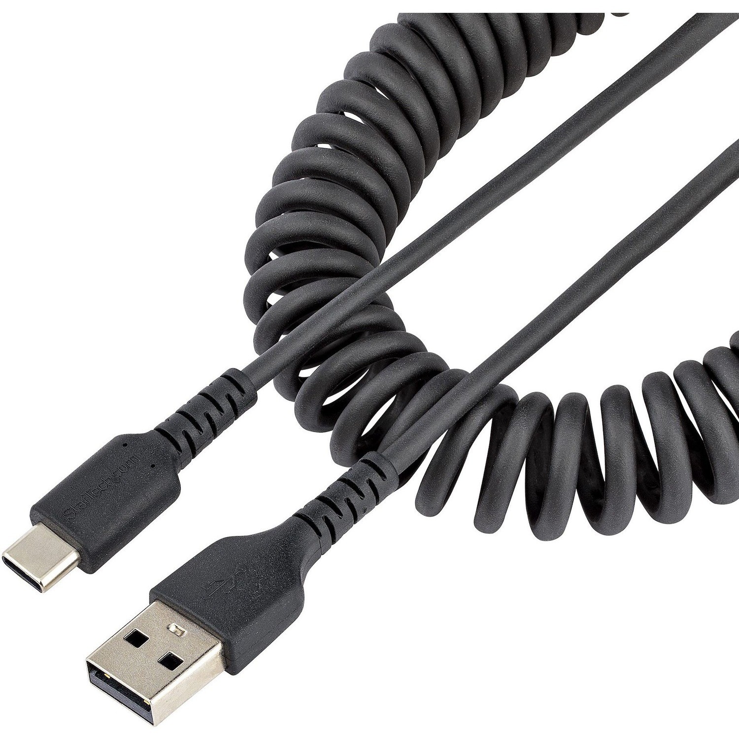 STARTECH.COM 3.3FT (1M) USB-A TO USB-C FAST CHARGING CABLE, RUGGED, COILED, CHARGE & SYNC,