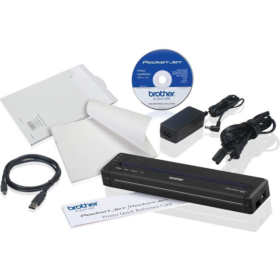 Brother PocketJet PJ722 Mobile Direct Thermal Printer - Monochrome - Label/Receipt Print - USB - Battery Included