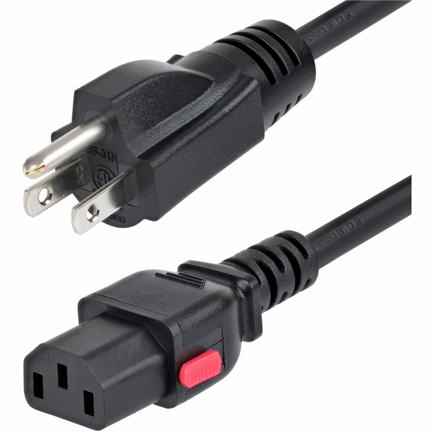 StarTech.com 6ft (1.8m) Computer Power Cord, NEMA 5-15P to Locking C13, 125V 10A, 18AWG, Replacement AC Power Cable, ETL Listed, TAA