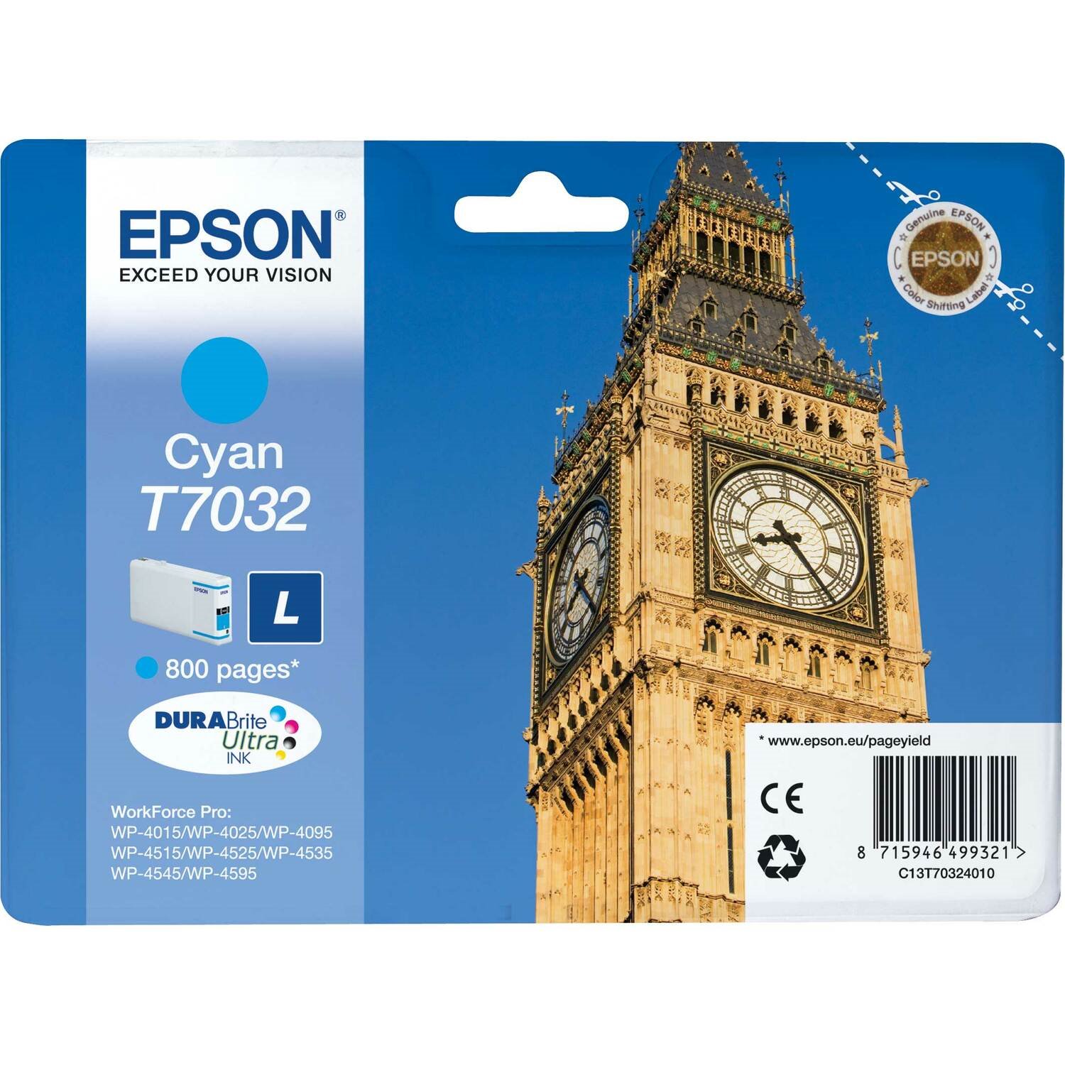 Epson C13T70324010 Original Inkjet Ink Cartridge - Cyan - 1 Pack