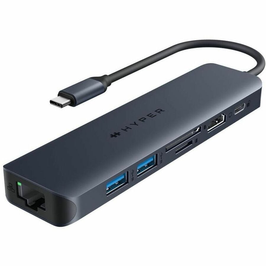 Targus HyperDrive HD4003GL USB 3.2 (Gen 2) Type C Dockingstation voor Monitor - Oplaadmogelijkheid - Geheugenkaartlezer - SD, microSD - Midnight blauw