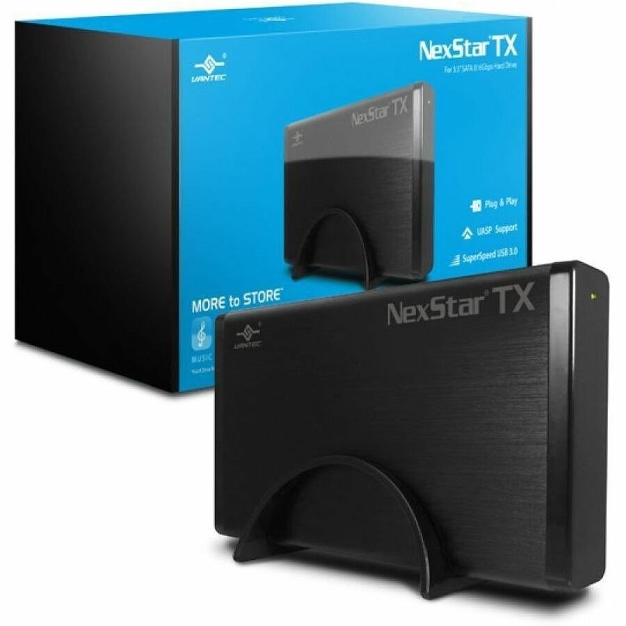 Vantec NexStar TX NST-328S3-BK Drive Enclosure SATA/600 - USB 3.0 Type B Host Interface - UASP Support External