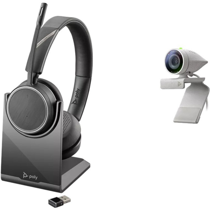 Poly Studio P5 Webcam With Voyager 4220 Uc Wireless Headset