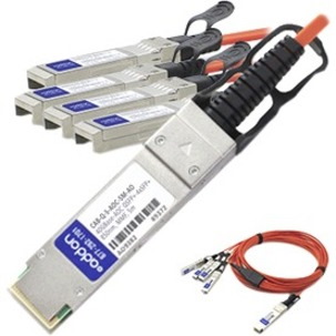 AddOn Arista Networks Compatible TAA Compliant 40GBase-AOC QSFP+ to 4xSFP+ Direct Attach Cable (850nm, MMF, 5m)