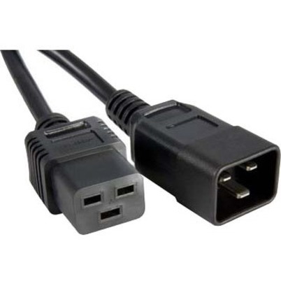 ENET C19 to C20 10ft Black Power Cord Extension 250V 14 AWG 15A NEMA IEC-320 C19 to IEC-320 C20 Black 10'