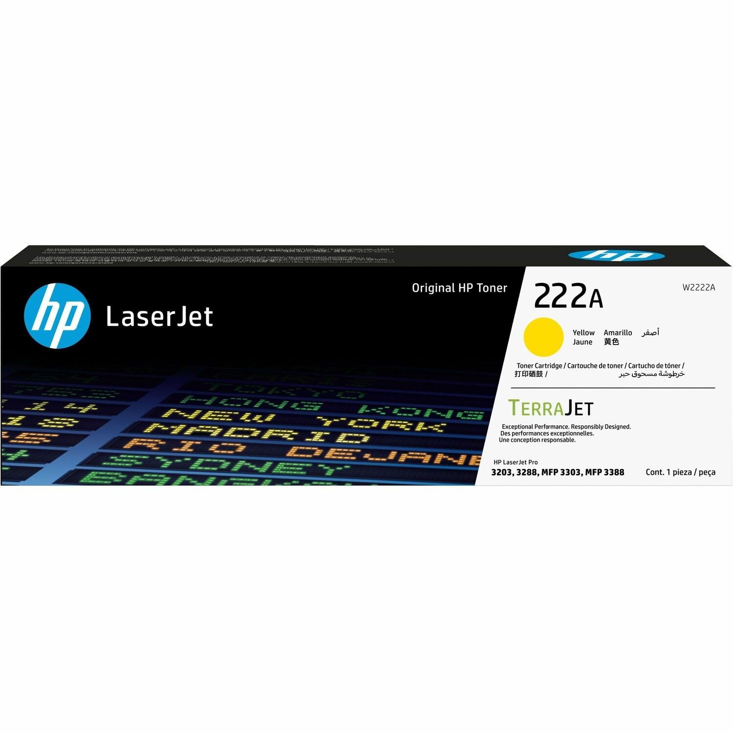 HP 222A Original Laser Toner Cartridge - Yellow Pack