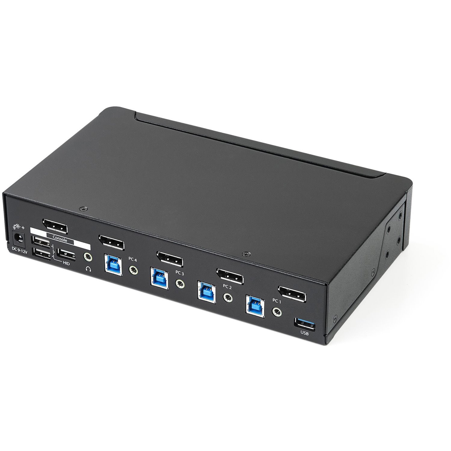 StarTech.com 4 Port DisplayPort KVM Switch - DP KVM Switch with Audio and Built-in USB 3.0 Hub for Peripherals - 4K 30Hz (SV431DPU3A2)