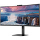 AOC CU34V5CW/BK 34" Class Webcam UW-QHD Curved Screen LCD Monitor - 21:9 - Metal Black