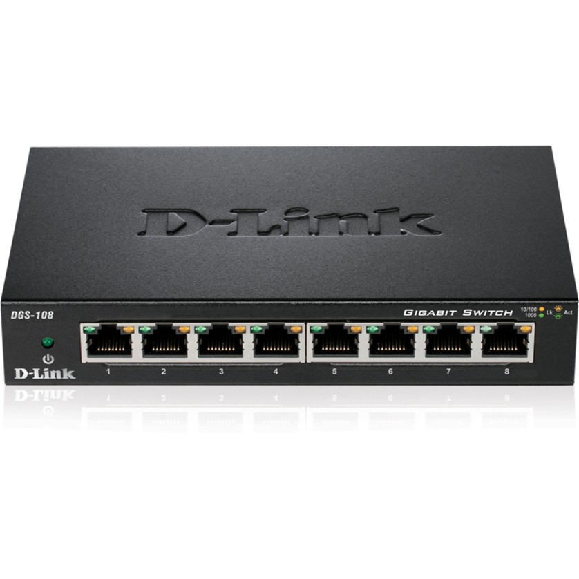 D-Link DES-108 8 Ports Ethernet Switch - Fast Ethernet - 10/100Base-TX