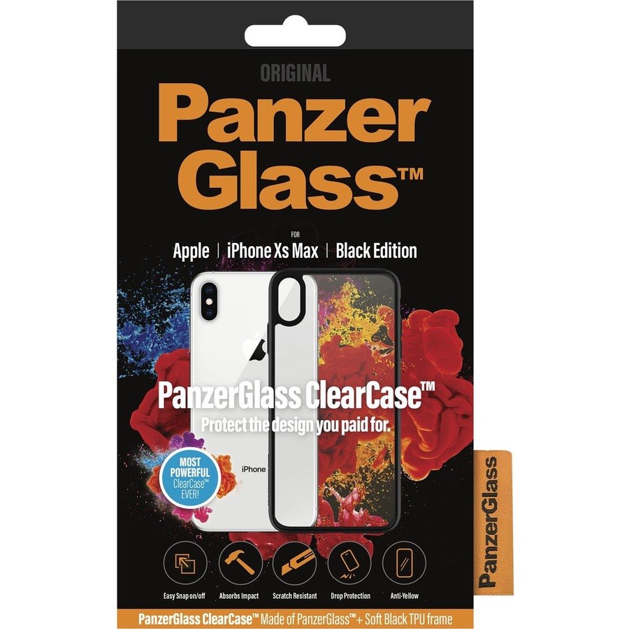 PanzerGlass ClearCase Case for Apple iPhone XS Max Smartphone - Honeycomb Pattern - Clear, Black