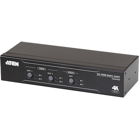 ATEN 2 x 2 True 4K HDMI Matrix Switch with Audio De-Embedder