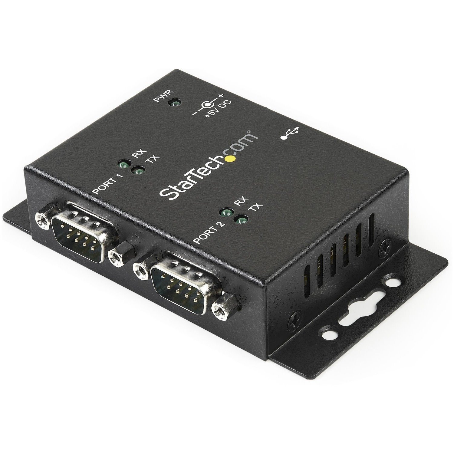 StarTech.com USB to Serial Adapter 2 Port Wall Mount Din Rail Clips Industrial COM Port Retention FTDI DB9