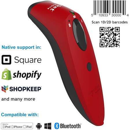 SocketScan® S740, 1D/2D Imager Barcode Scanner, Red