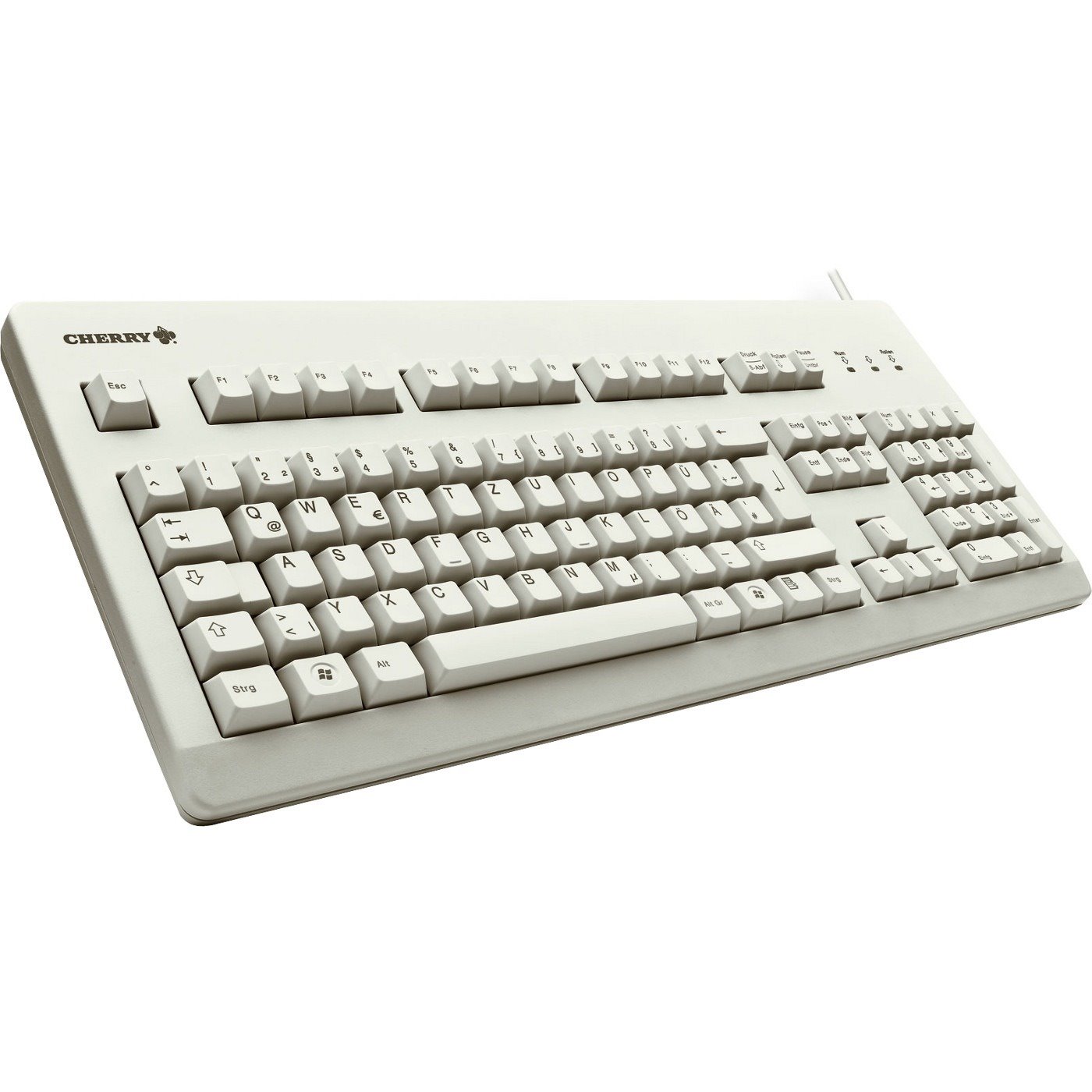 CHERRY G80-3000 Keyboard - Cable Connectivity - USB Interface - English (US) - Light Grey