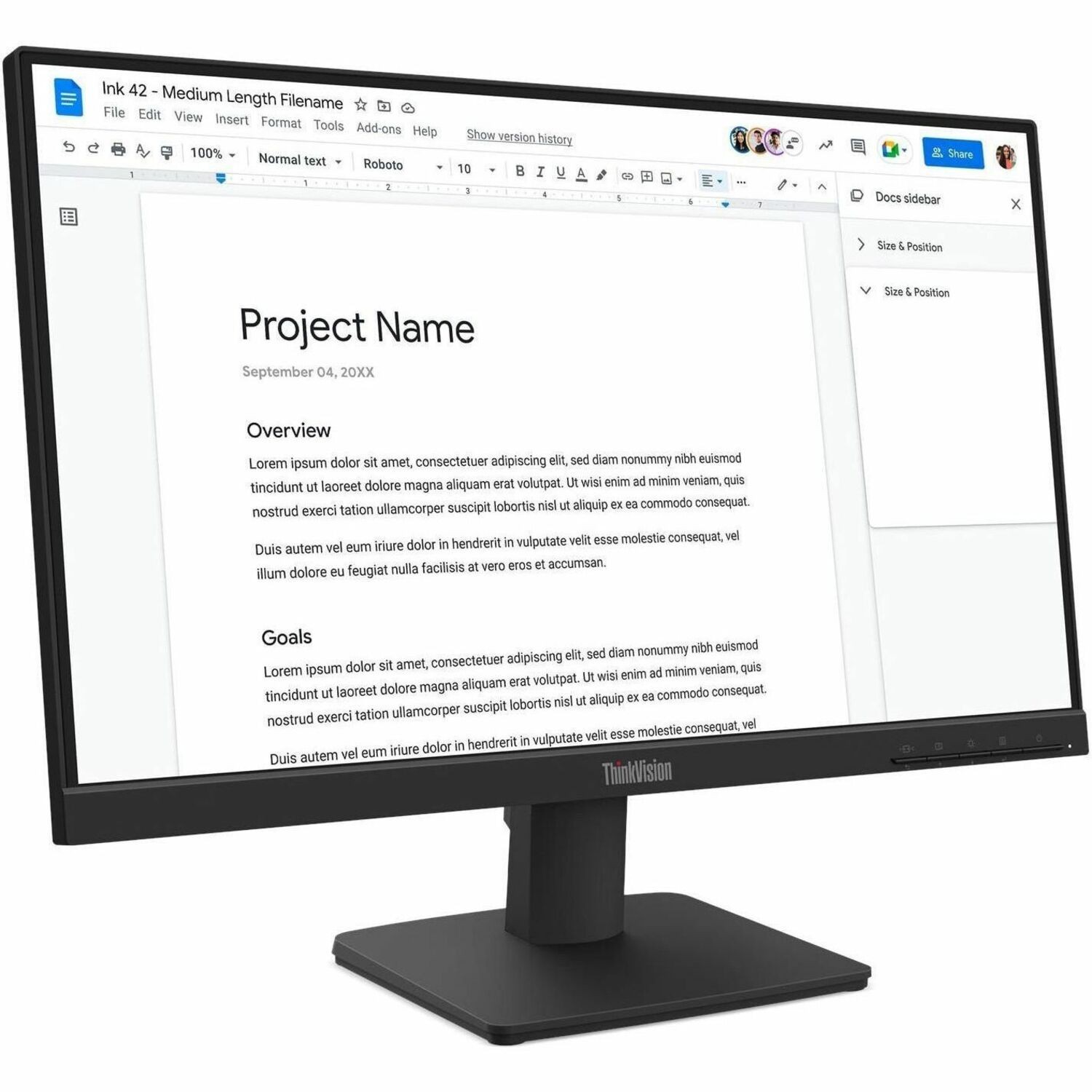 Lenovo ThinkVision S22-4e 22" Class Full HD LED Monitor - 16:9 - Raven Black