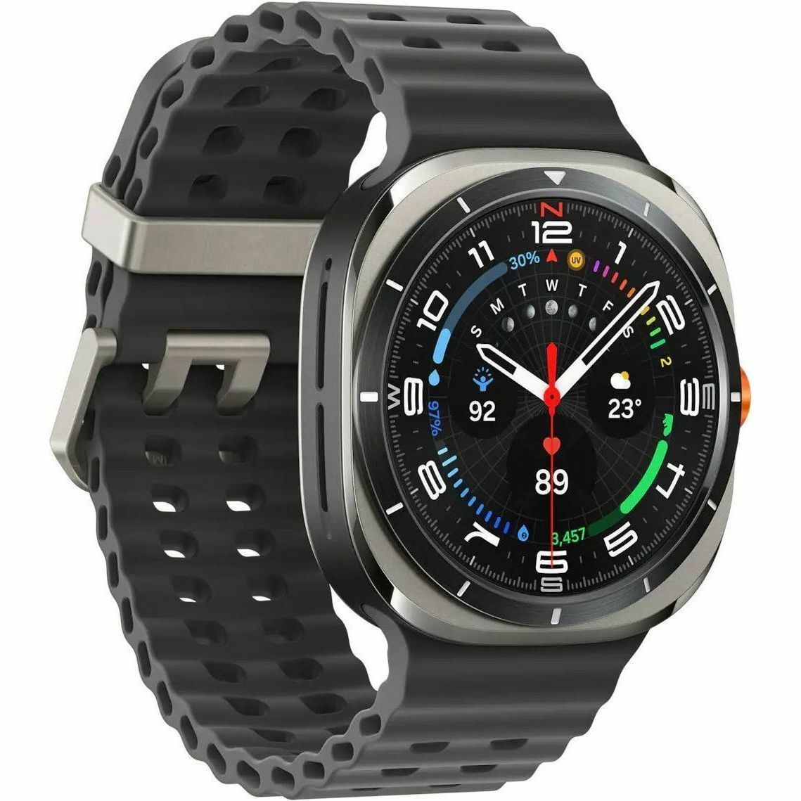 Samsung Galaxy Watch Ultra SM-L705F Smart Watch - 47.40 mm Case Height - 47.10 mm Case Width - Titanium Silver Body Color - Titanium, Silver Band Color - Wireless LAN - 4G - LTE
