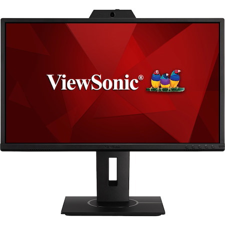ViewSonic VG2440V 24 Inch 1080p IPS Video Conferencing Monitor with Integrated 2MP Camera, Microphone, Speakers, Eye Care, Ergonomic Design, HDMI DisplayPort VGA Inputs for Home and Office