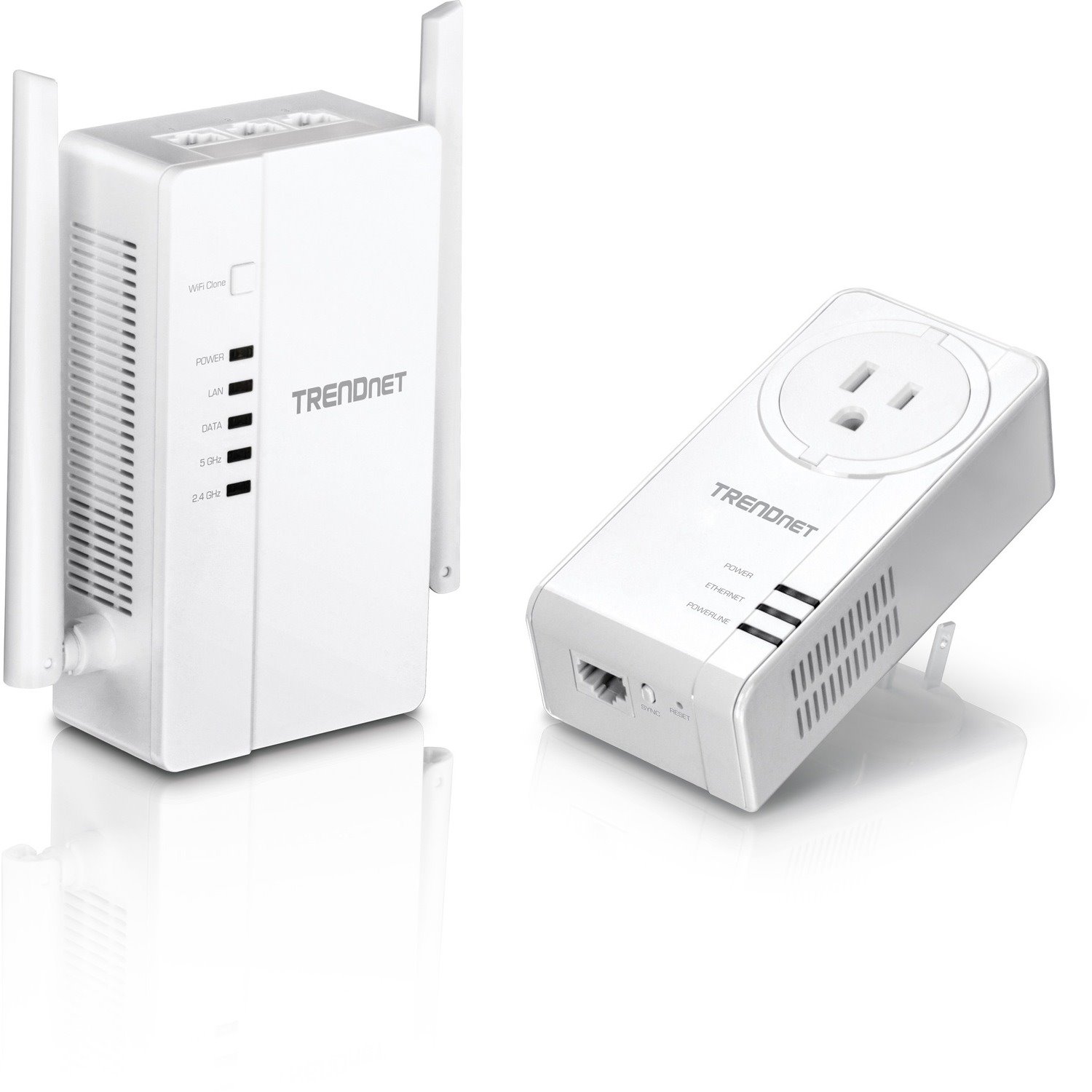 TRENDnet Wi-Fi Everywhere Powerline 1200 AV2 Dual-Band AC1200 Wireless Access Point Kit, Includes 1 x TPL-430AP And 1 x TPL-423E, 3 x Gigabit Ports, Easy Installation, White, TPL-430APK