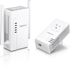 TRENDnet Wi-Fi Everywhere Powerline 1200 AV2 Dual-Band AC1200 Wireless Access Point Kit, Includes 1 x TPL-430AP And 1 x TPL-423E, 3 x Gigabit Ports, Easy Installation, White, TPL-430APK